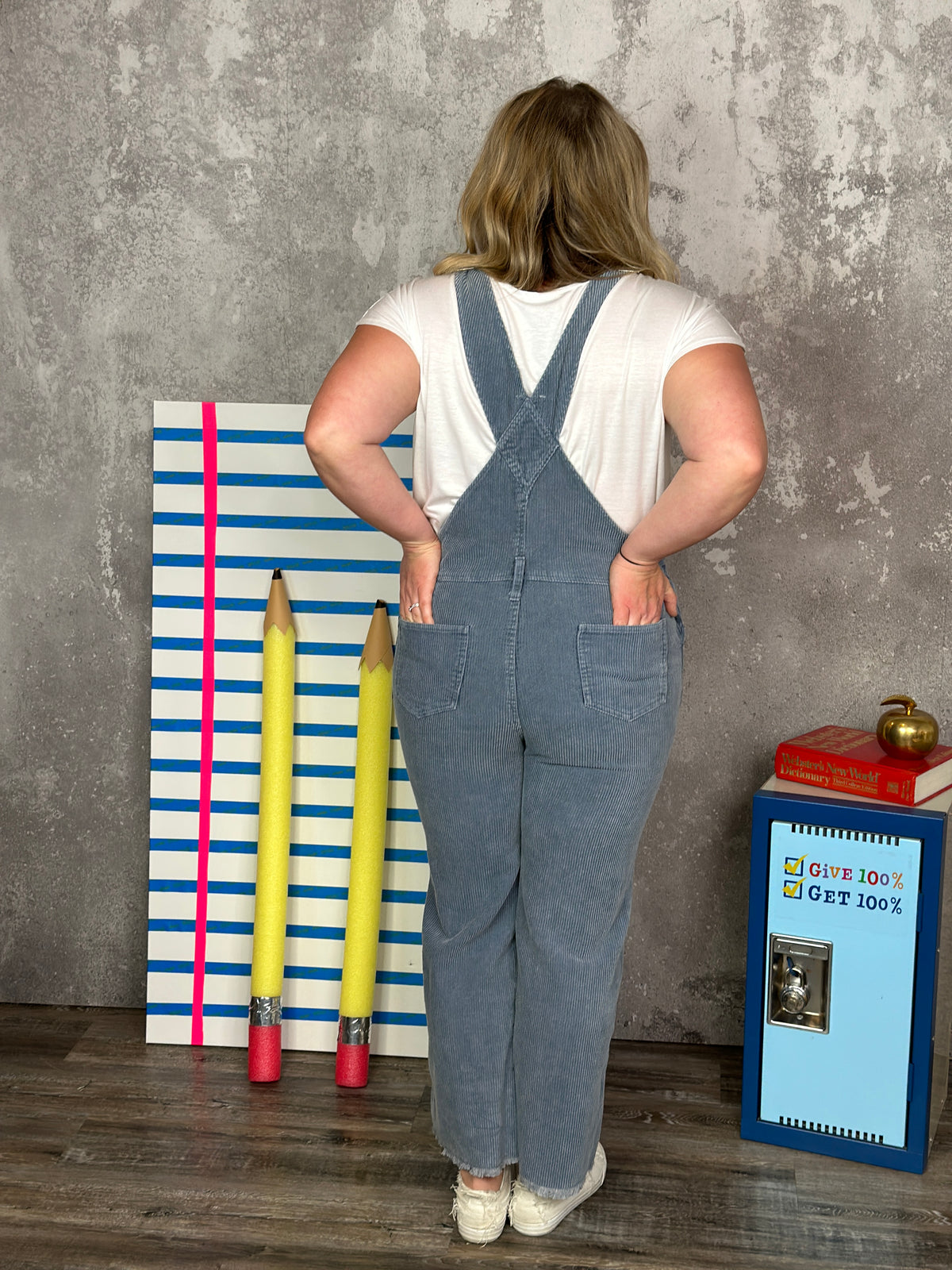 Fall Cord Overalls - Grey - FINAL SALE