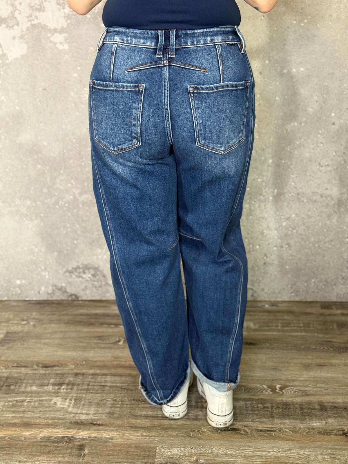 Risen Barrel Cuffed Jean  (Sizes 25-32 & 1X-3X)