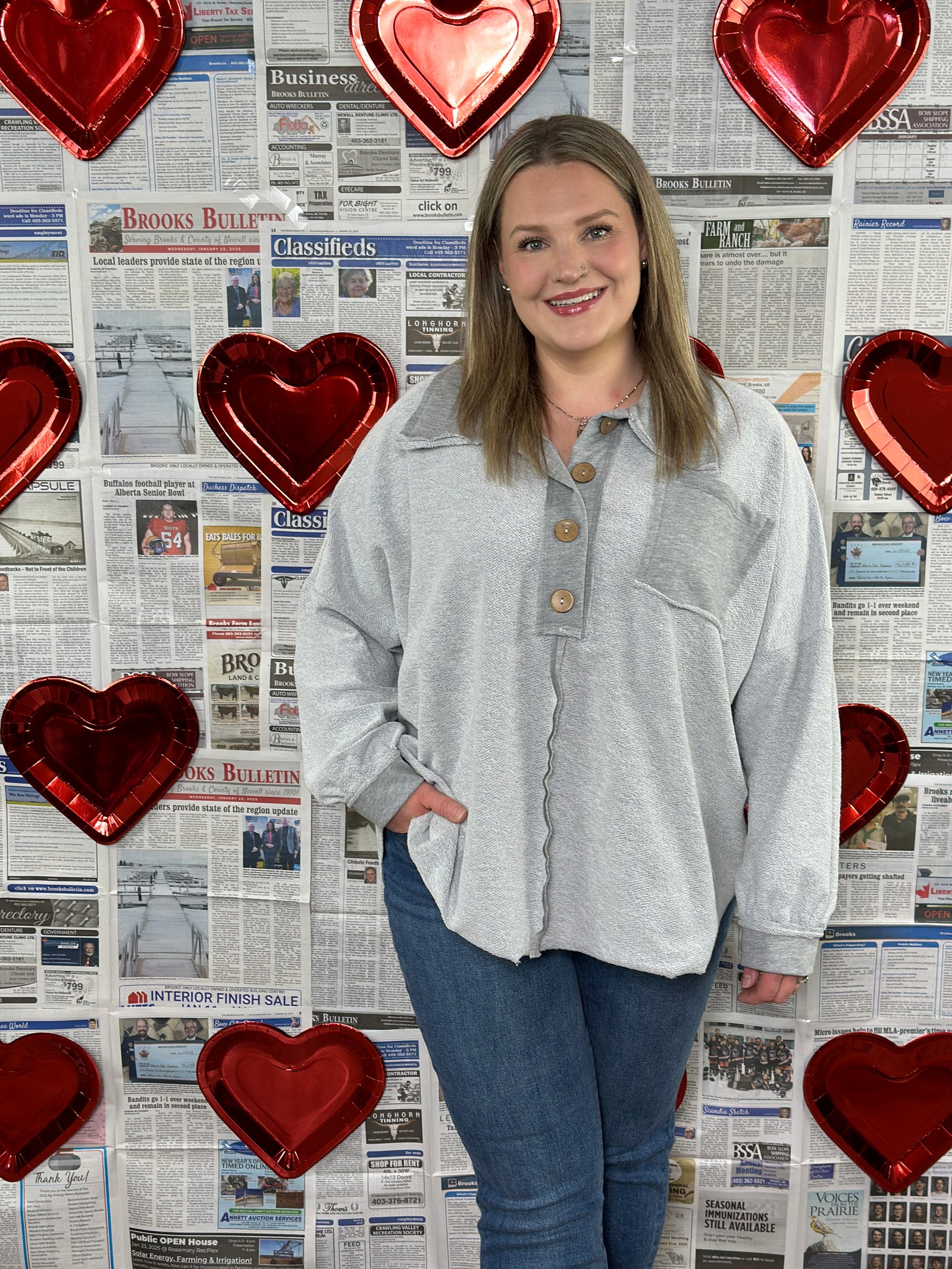 Reverse Terry Textured Collared Sweatshirt