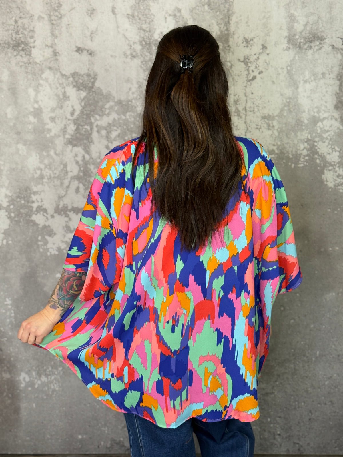Multicolor Painted Kimono