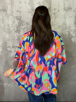 Multicolor Painted Kimono