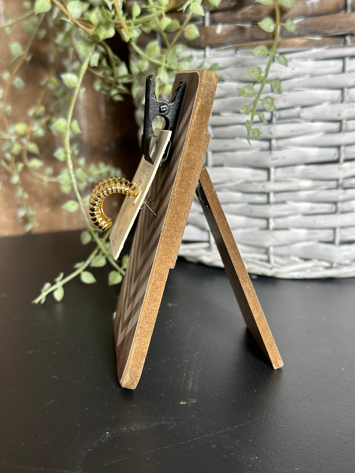 Textured Half Round Chunky Gold Earring