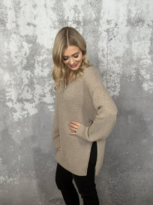 Sand Button Sweater (Small - 2X)