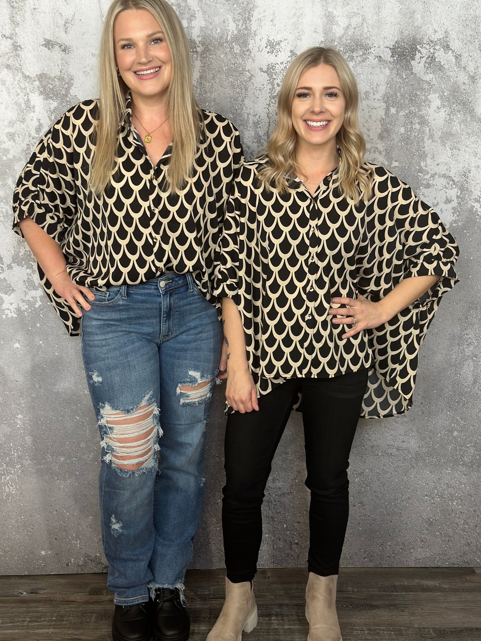 Short Sleeve Print Blouse (Small - 2X)