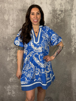 Blue Print Dress