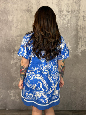 Blue Print Dress