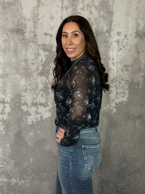 Black Bronce Mesh Top