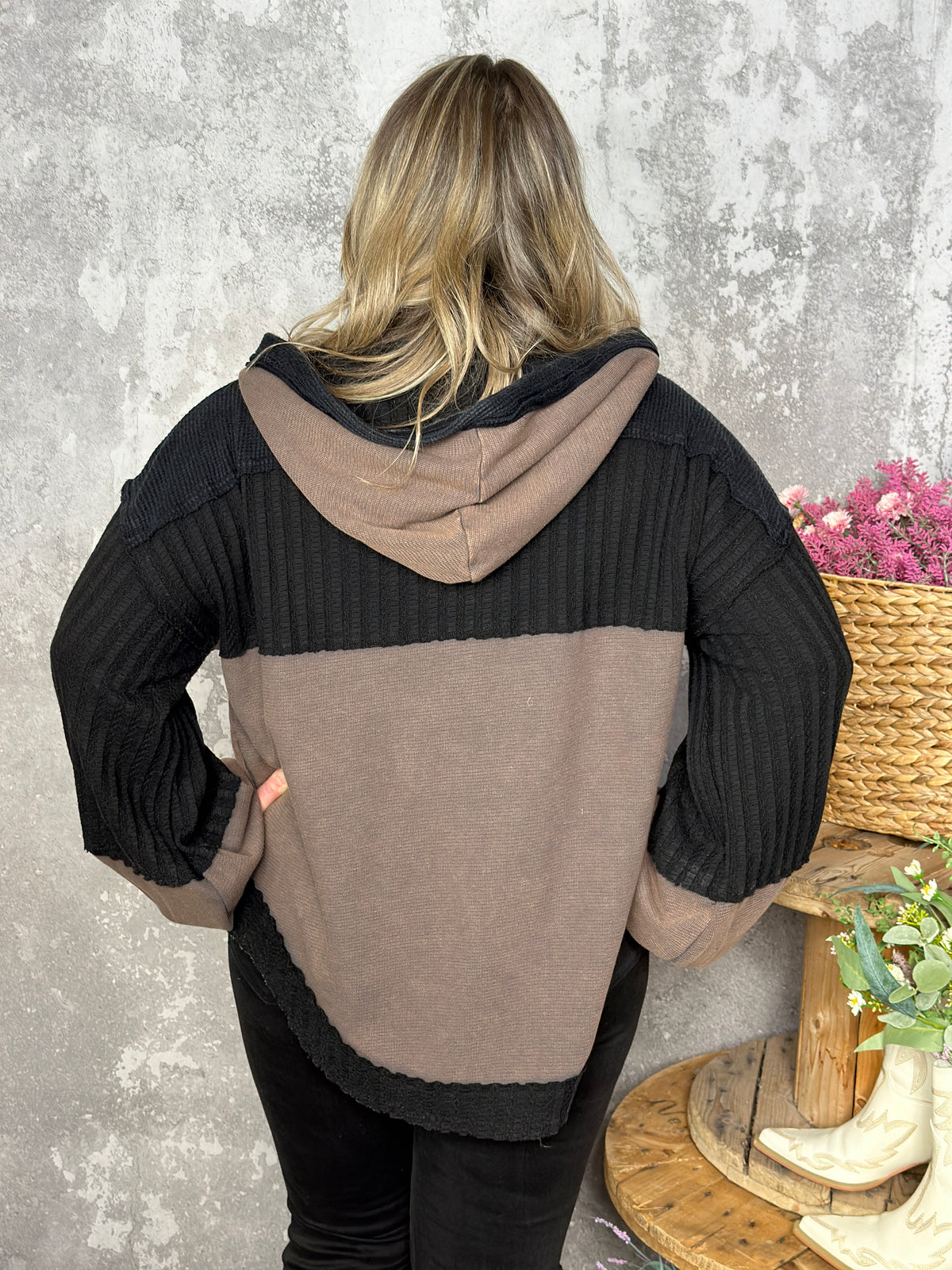 Brown and Black Hoodie - FINAL SALE