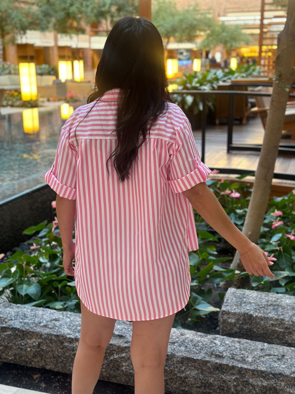 Stripe Button Up Blouse (Small - 3X)