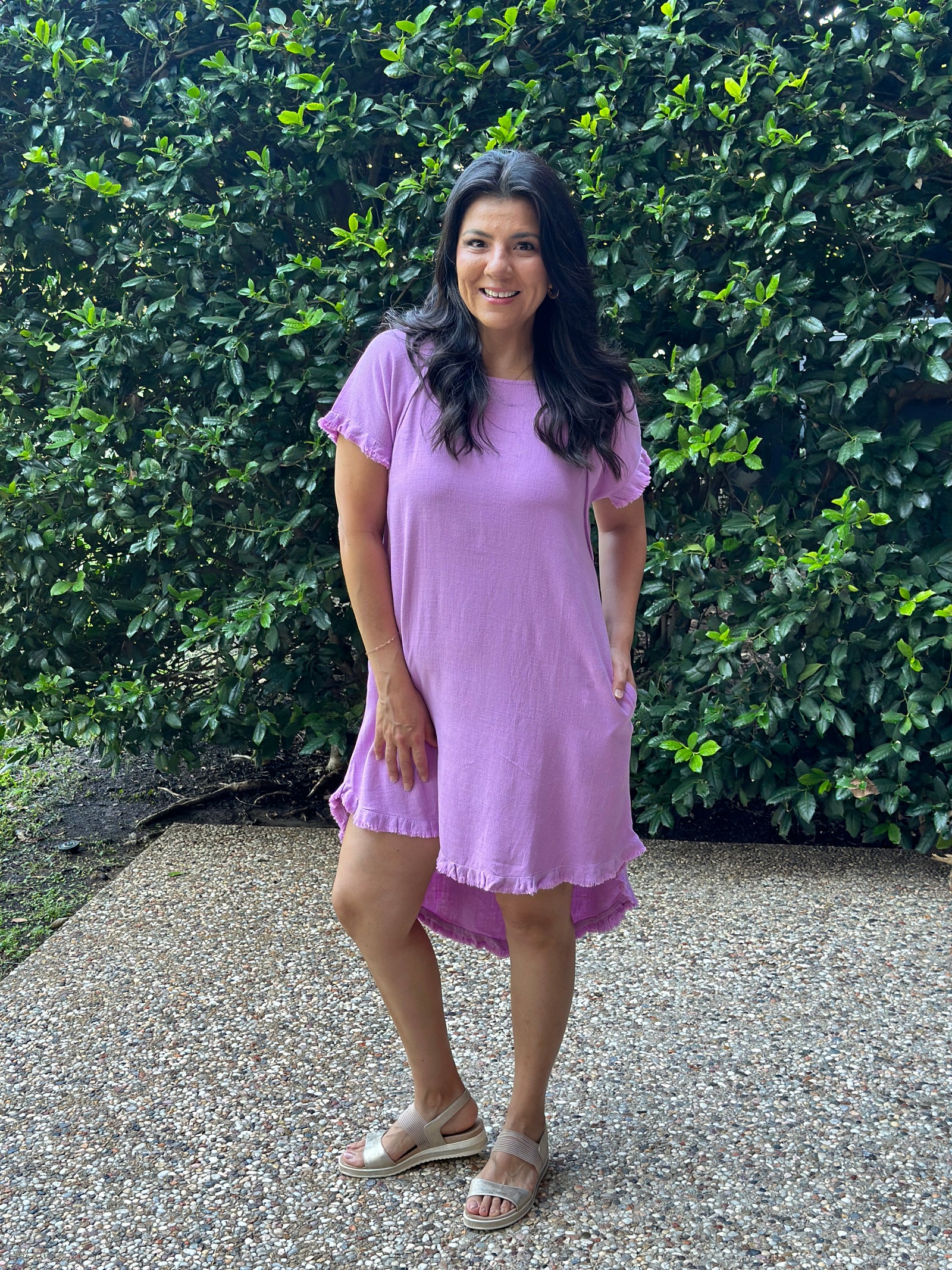 Mauve Linen Dress (Small - 2X) - FINAL SALE