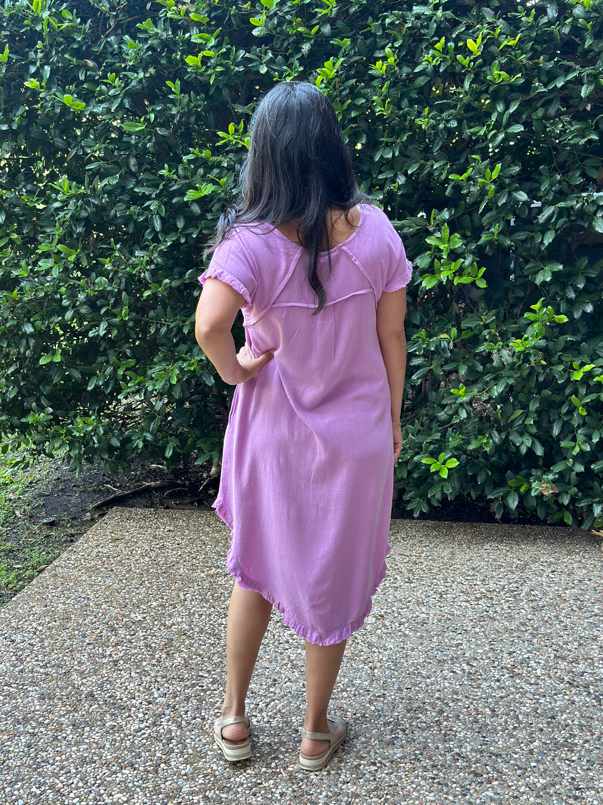Mauve Linen Dress (Small - 2X) - FINAL SALE