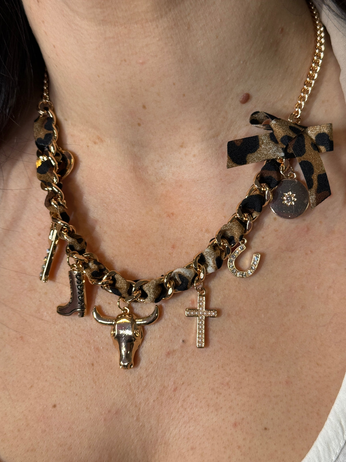 Leopard Western Charm Necklace