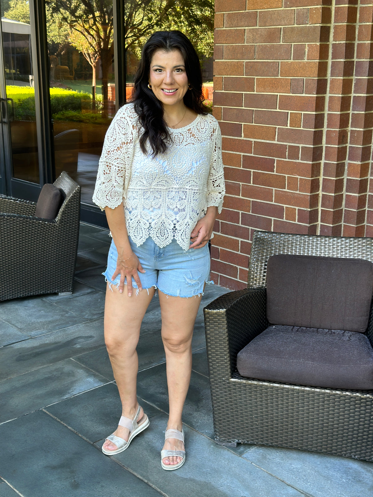 Crochet Top - Cream - BESTSELLER