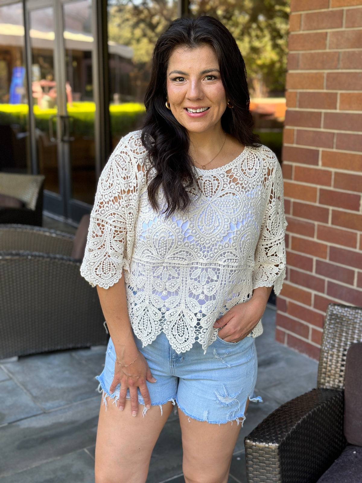Crochet Top - Cream - BESTSELLER