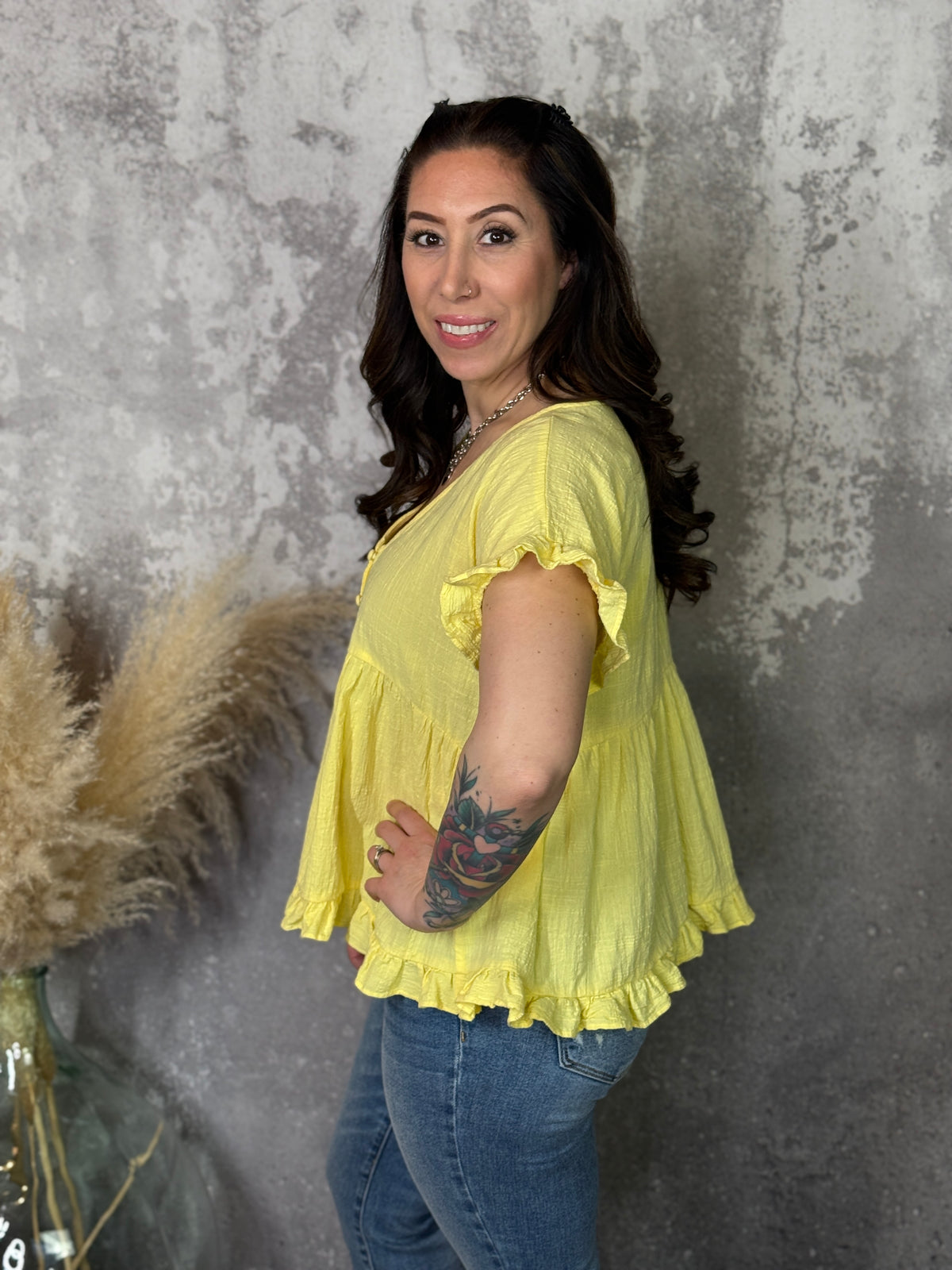 Lemon Babydoll Top