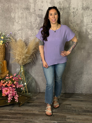 Lavender Gauze Top