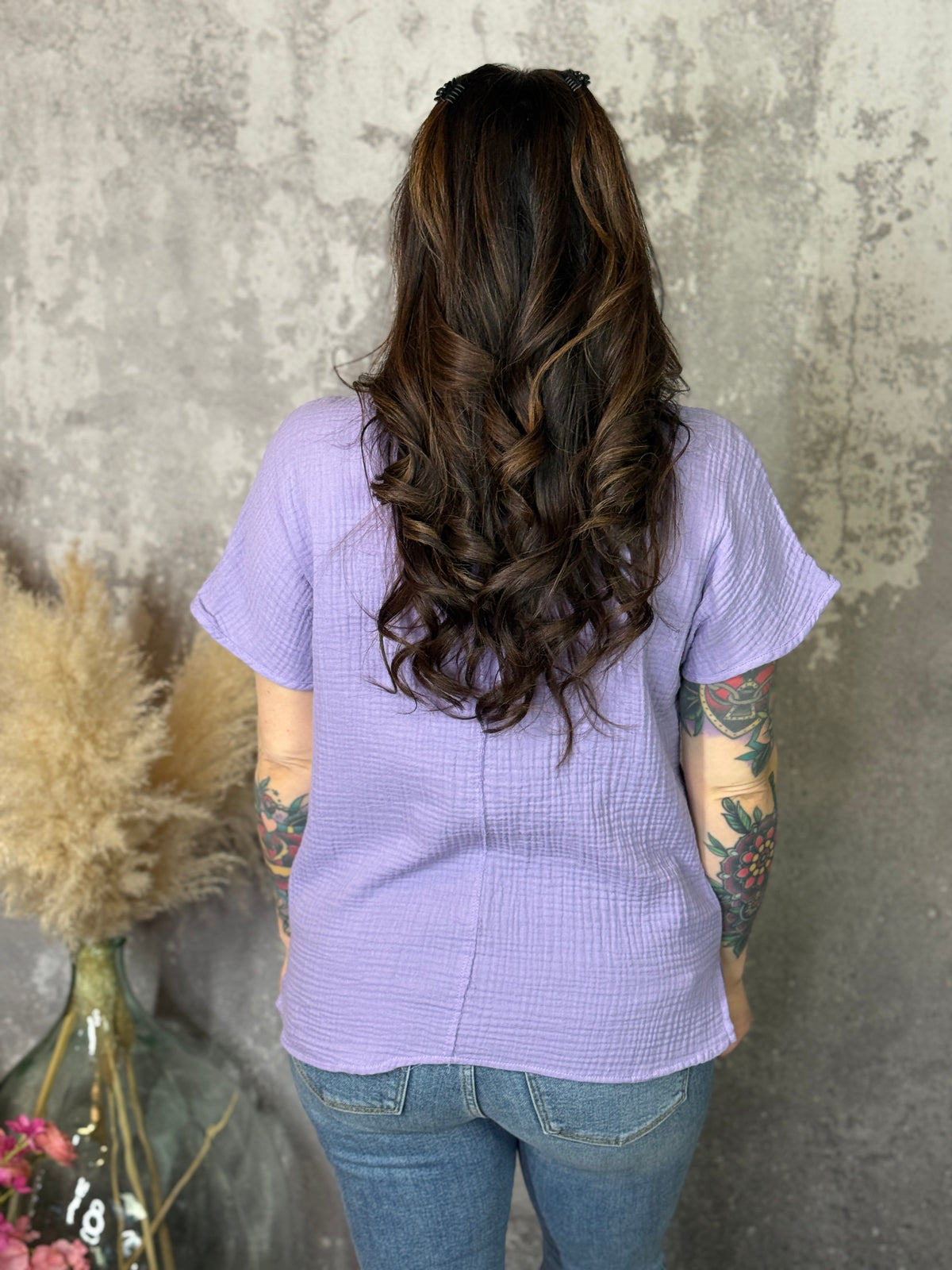 Lavender Gauze Top
