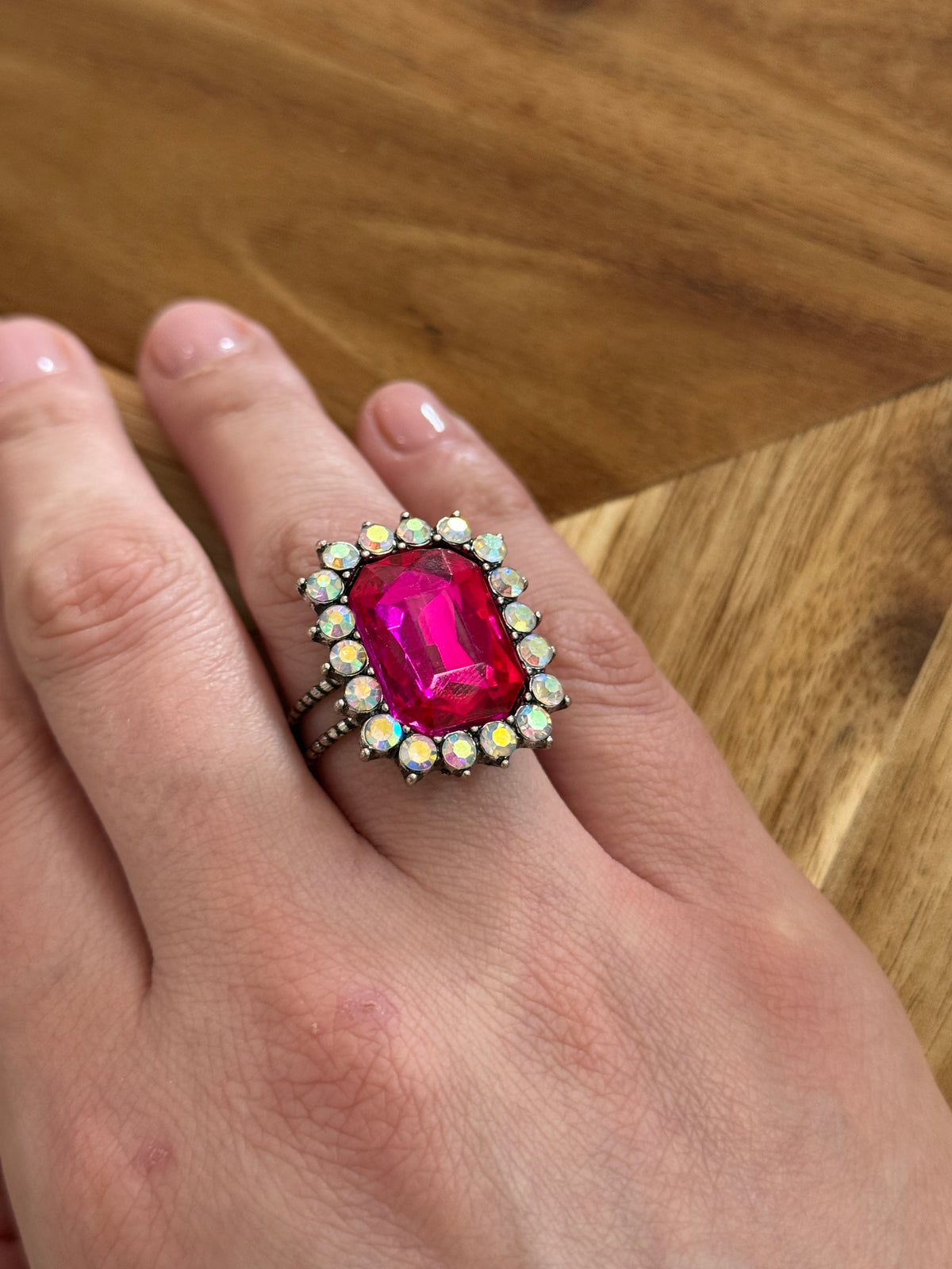 Cushion Cut Ring  - Pink