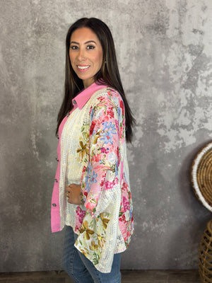 Pink Patch POL Shacket/Top