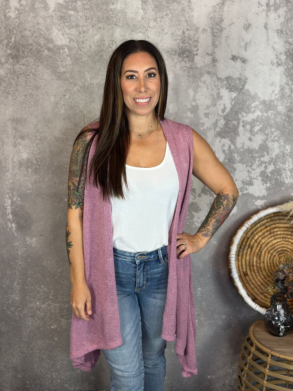 Knit Vest - Rose (Small - 3X)