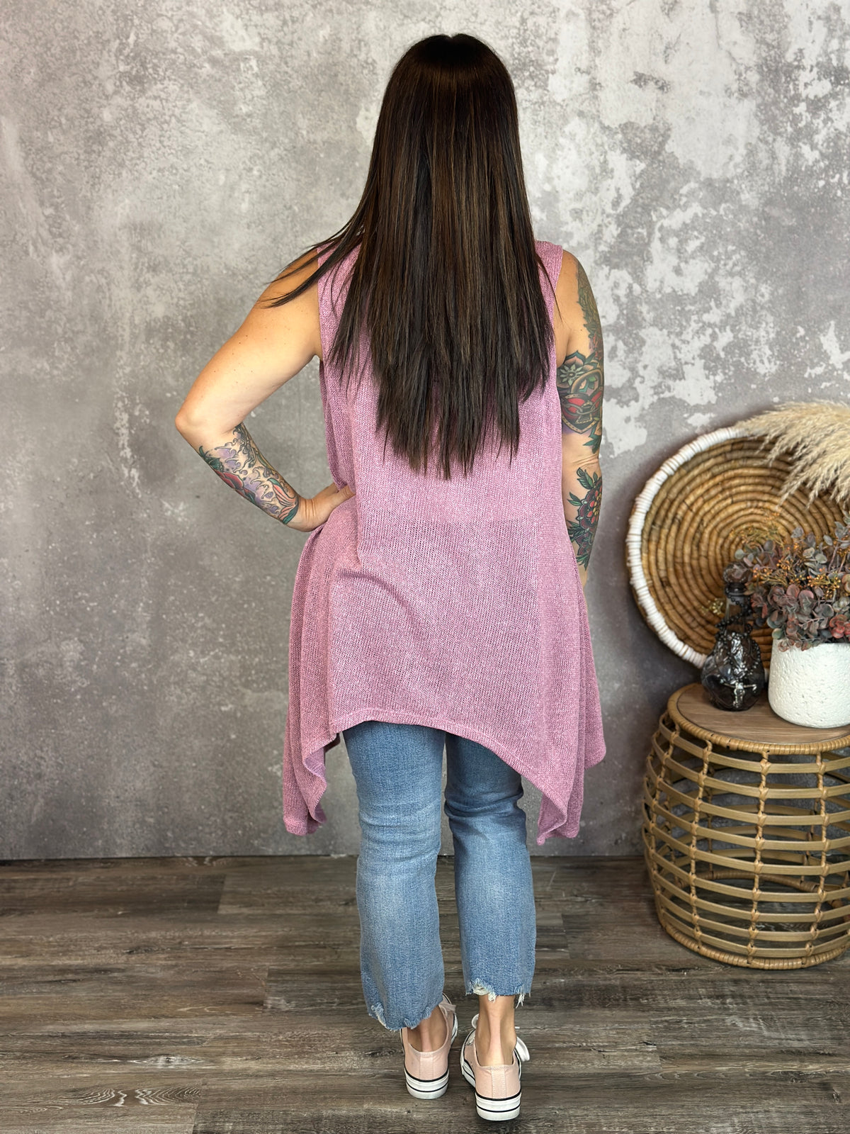 Knit Vest - Rose (Small - 3X)