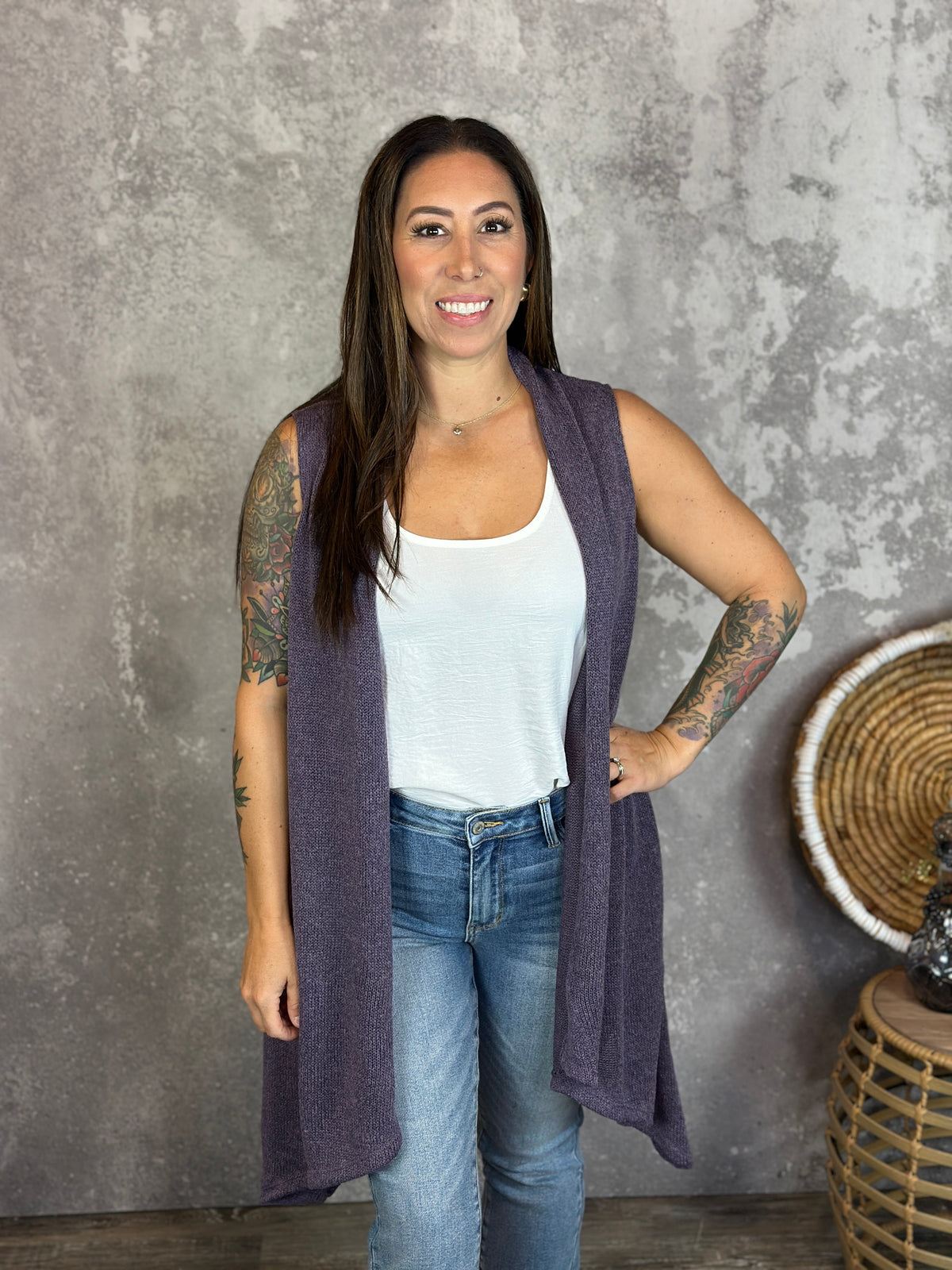 Knit Vest - Violet (Small - 3X)