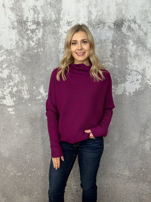 The KJ Dolman Ottoman Sweater - Plum (M/L LEFT)