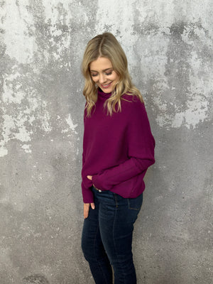 The KJ Dolman Ottoman Sweater - Plum (M/L LEFT)