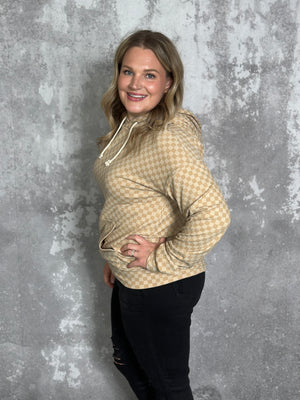 Ampersand Avenue Performance Fleece University  Hoodie - Checking in Tan - FINAL SALE