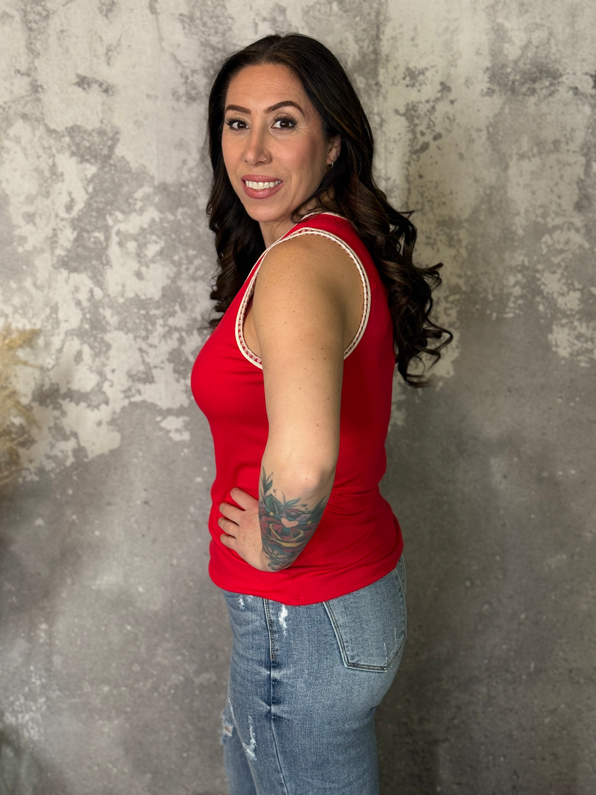 The Hailey Tank - Red (Small - 3X)
