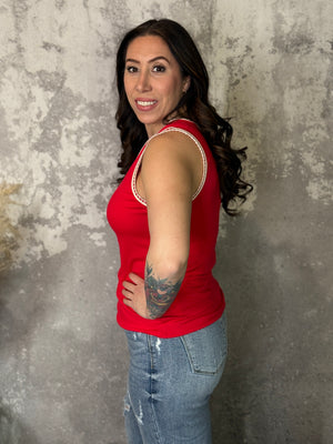 The Hailey Tank - Red (Small - 3X)