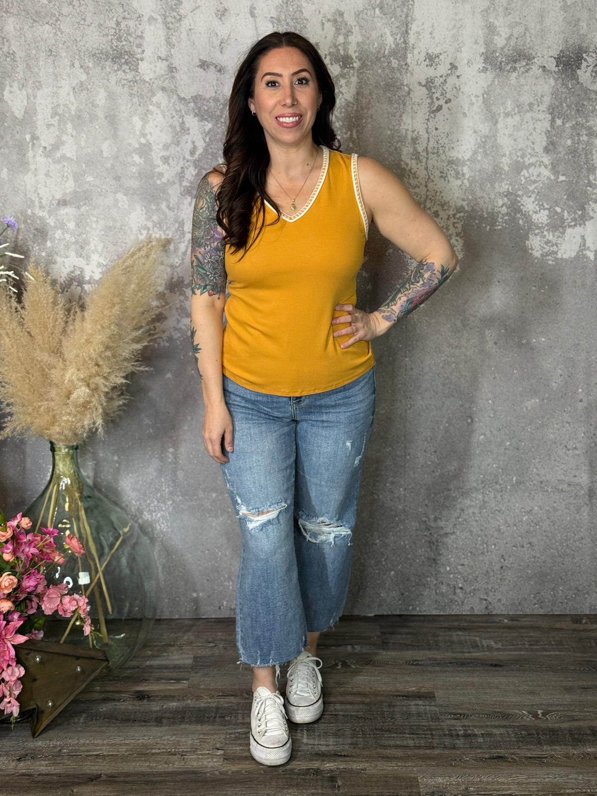The Hailey Tank - Marigold (Small - 3X)