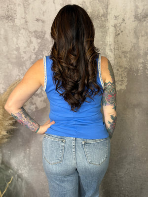 The Hailey Tank - Blue (Small - 3X)