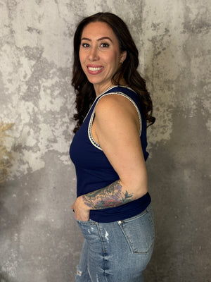 The Hailey Tank - Navy (Small - 3X)