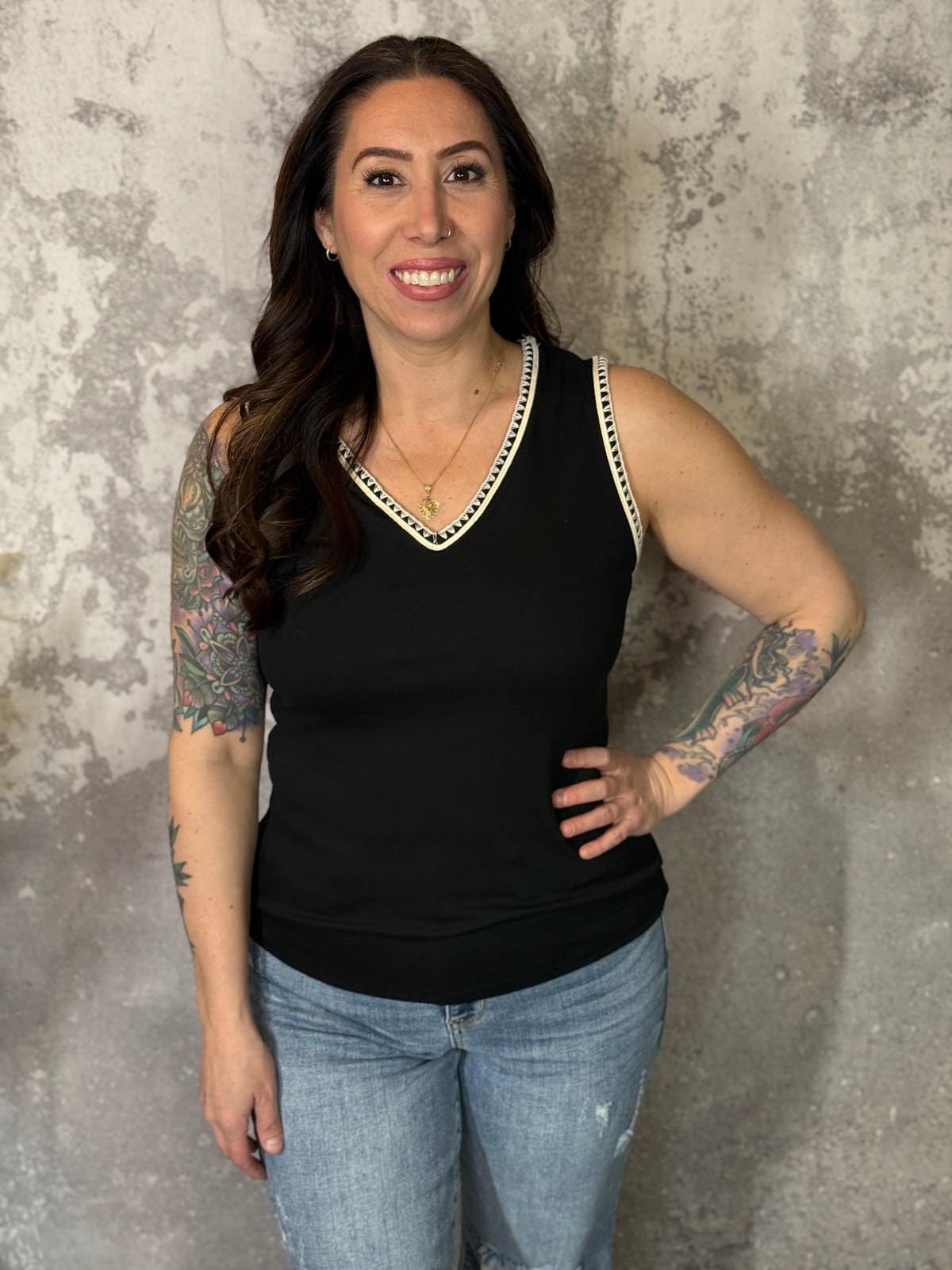 The Hailey Tank - Black (Small - 3X)