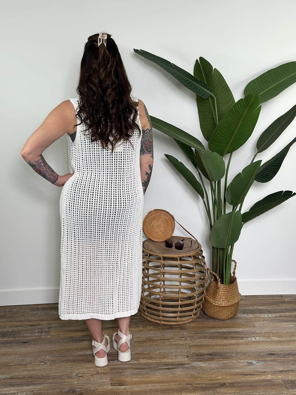 Ivory Knit Vest with Gold Statement Buttons