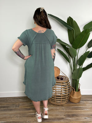 Sage Linen Dress