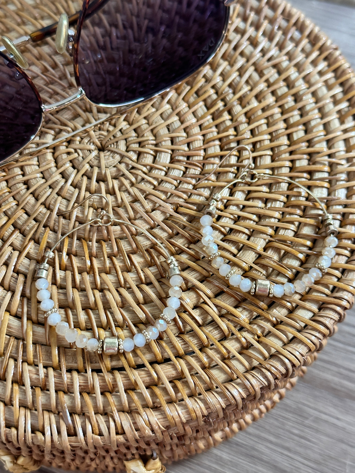 Sand Beaded Hoop Earring