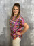 Orchid Mix Short Sleeve Button Up Top - Small - 3X