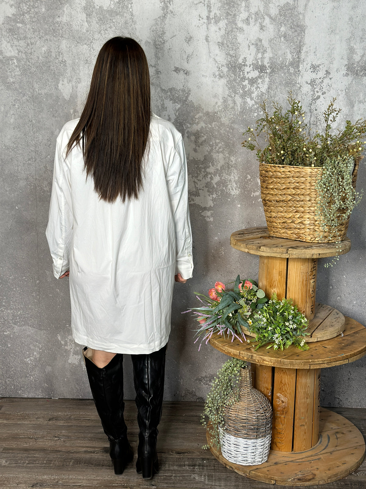 Oversized White Pocket Blouse/Tunic