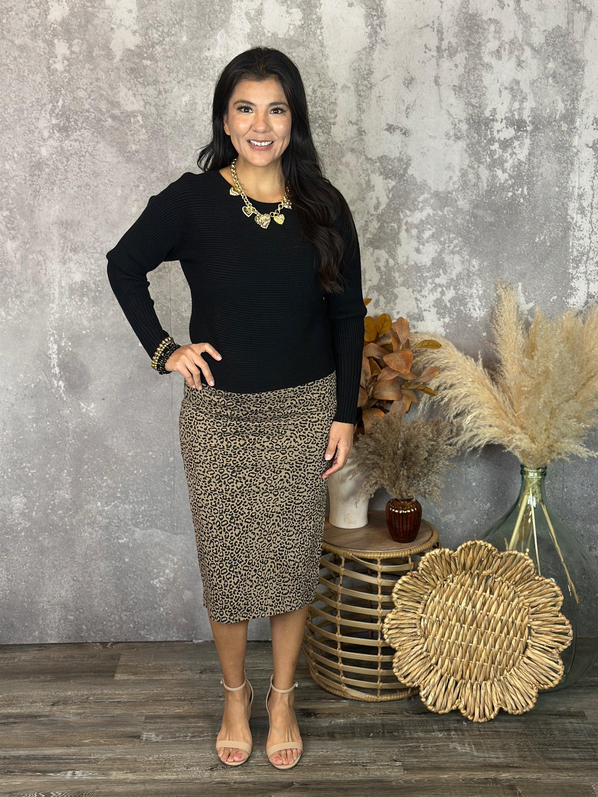Leopard Pencil Skirt