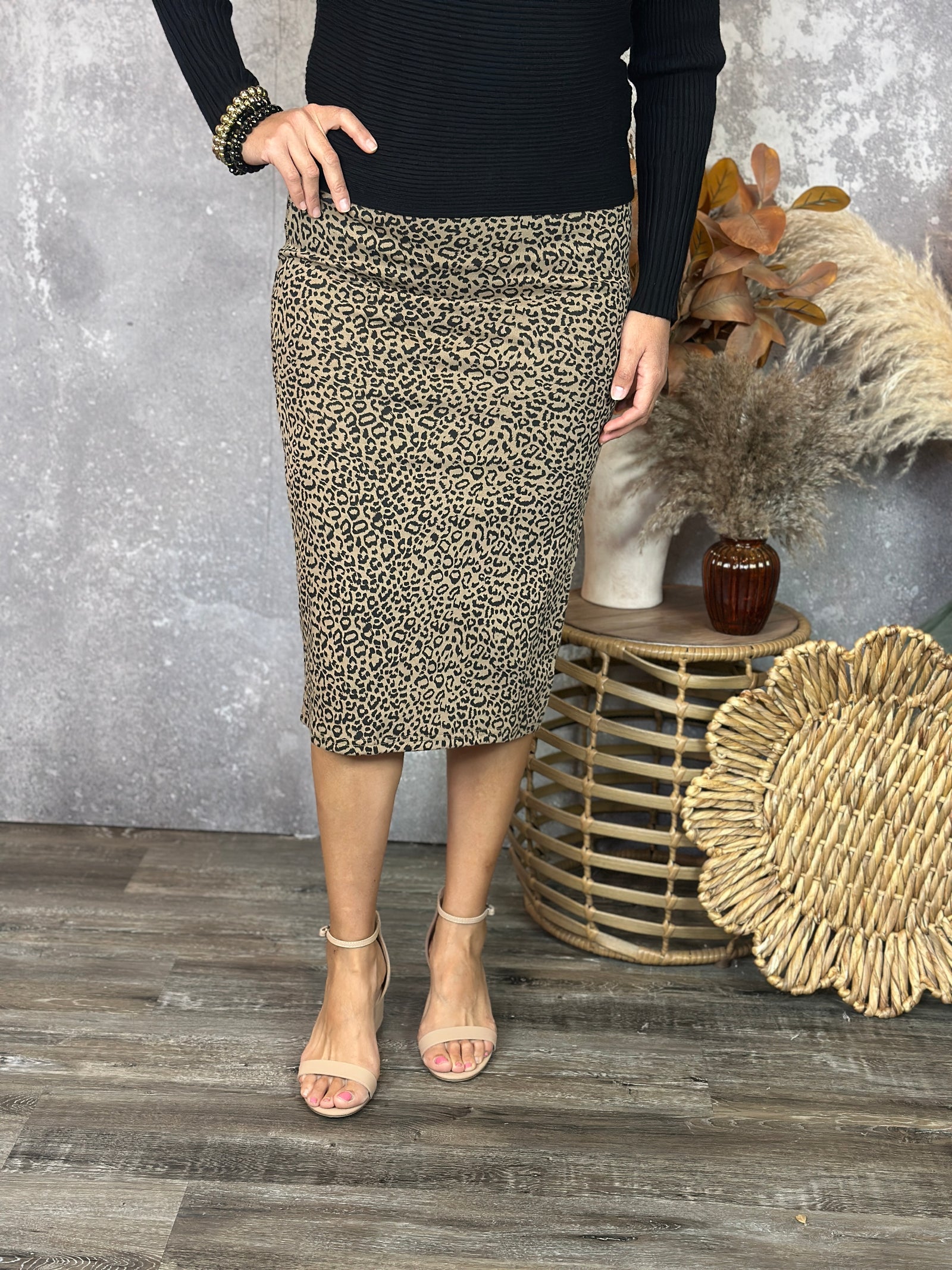 Leopard Pencil Skirt
