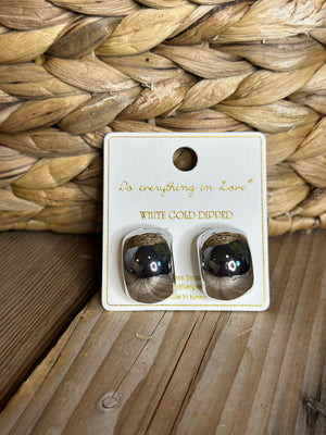 Chunky Half Moon Earring - Silver
