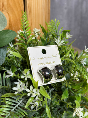 Chunky Half Moon Earring - Silver