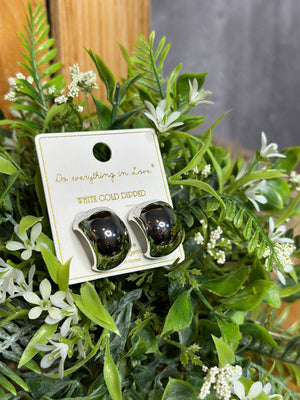Chunky Half Moon Earring - Silver