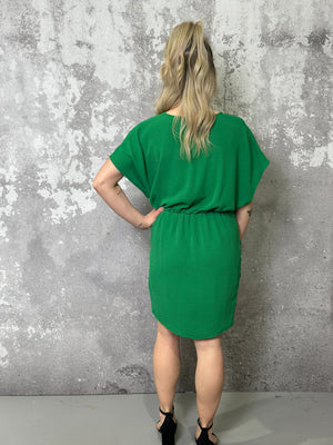 Side Tie Air Flow Dress - Green (Small - 3X)