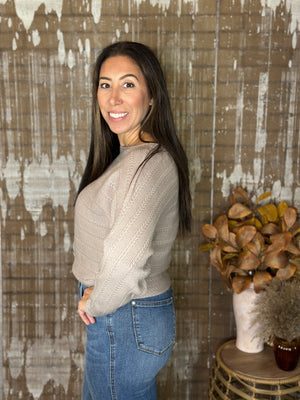 Braided Ribbed Lightweight Sweater