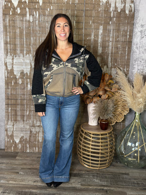 Quilted Camo Sweatshirt Hoodie