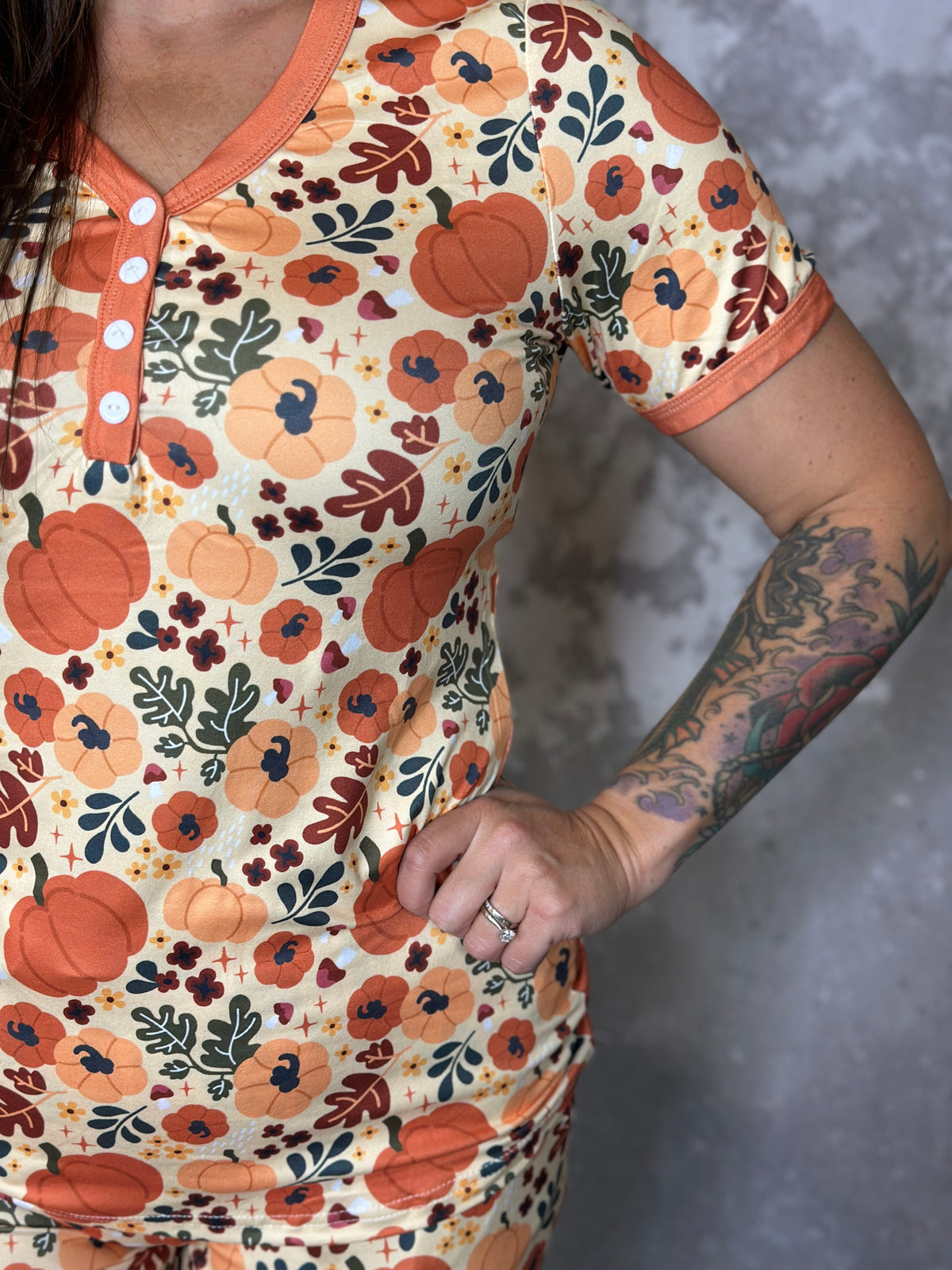 Buttery Shirley Lounge Sets - Fall Pumpkin - (Small - 3X)