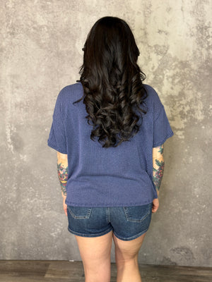 Shift Soft Ribbed Top - Navy